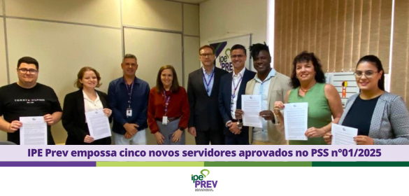 O IPE Prev recebeu, na segunda-feira, dia 6 de abril, seis novos servidores aprovados no Processo Seletivo Simplificado n&ordm; 01/2025. Os profissionais passam a integrar o quadro funcional do Instituto, fortalecendo as atividades administrativas e outras.